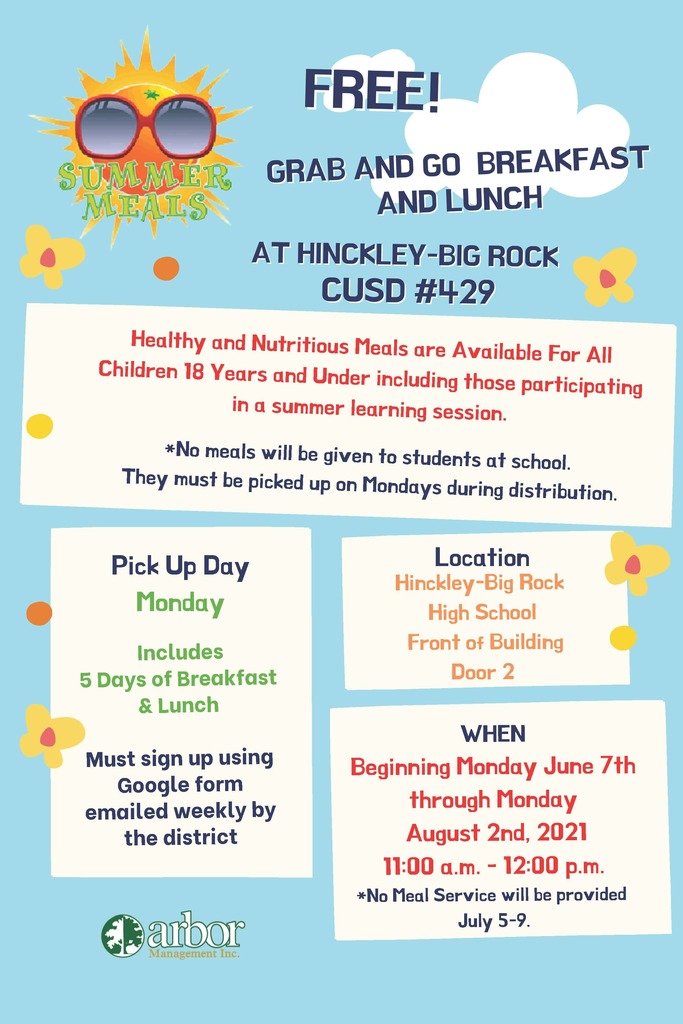 2021 summer meal service information