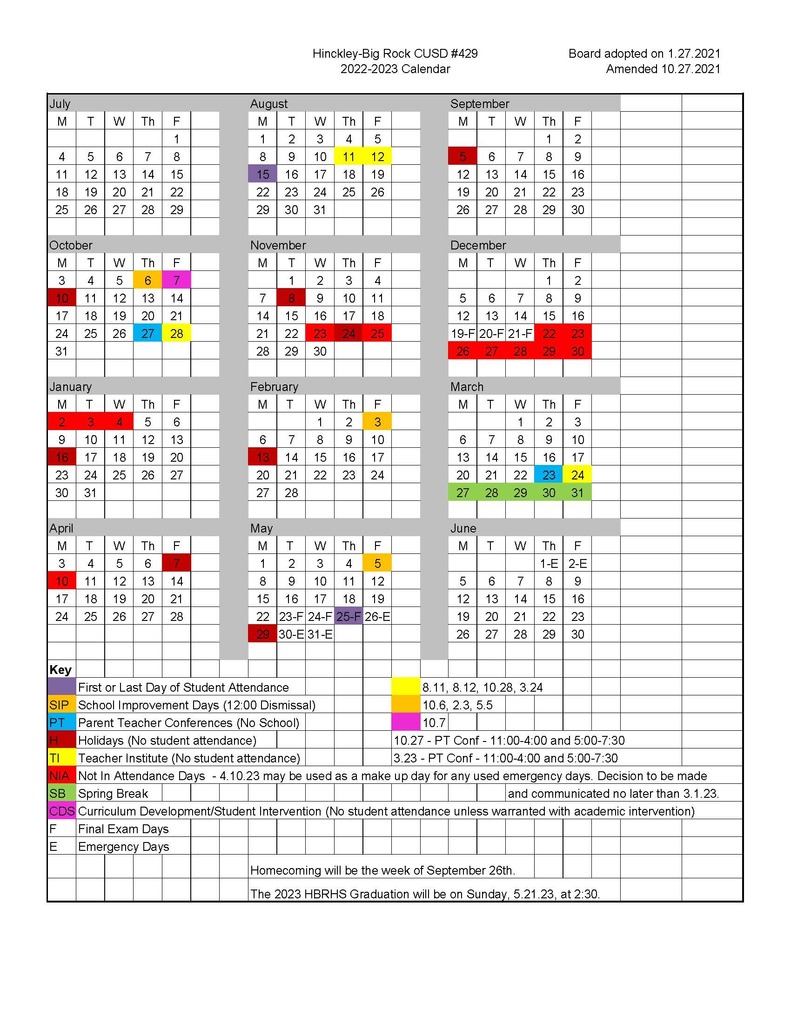 22-23 amended calendar